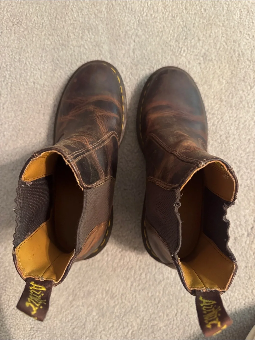 Dr. Martens Oiled Distressed Brown Leather Cadence Heel Boots Air Walk